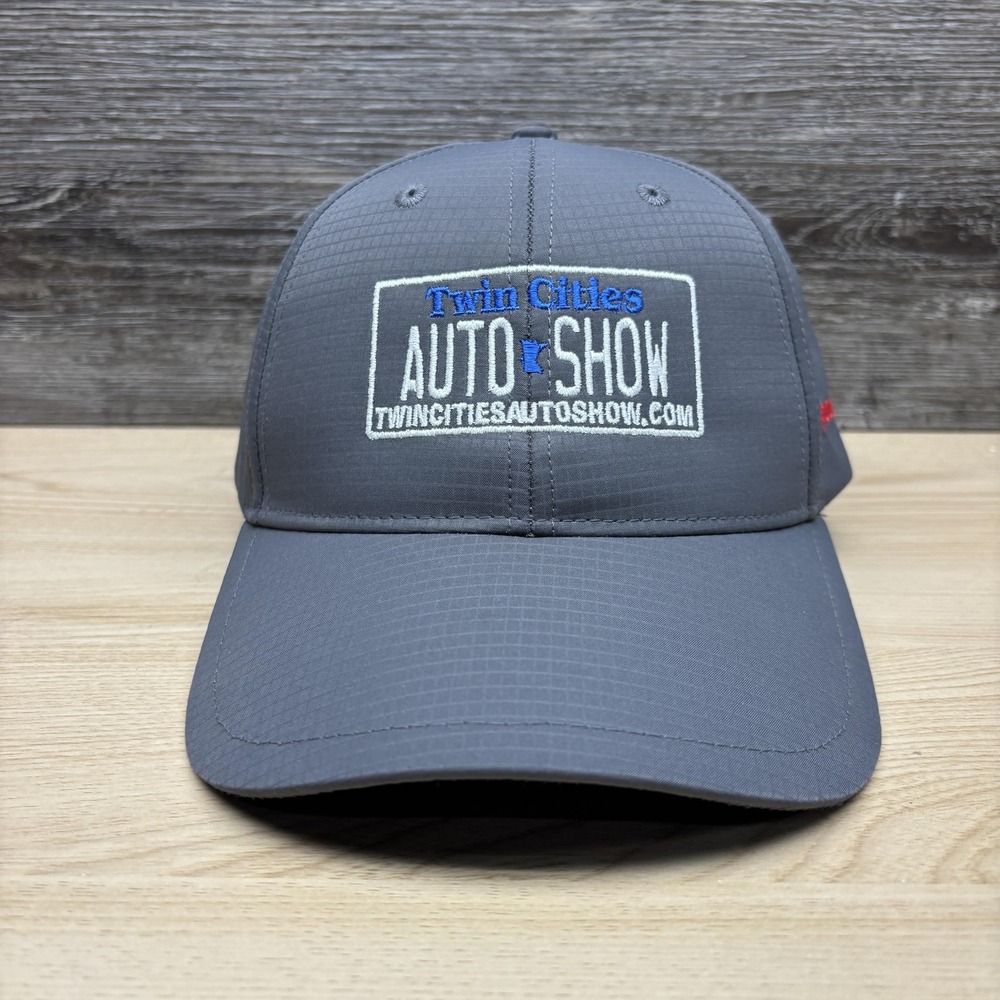 Twin Cities Auto Show Hat Cap Strap Back Gray Speedway Racing Mens Embroidered